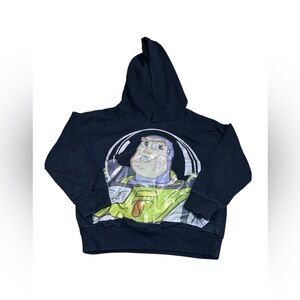 Kids Black Hoodie with Character Print